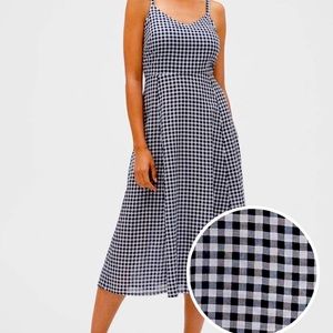 Gap Size 12 Navy Gingham midi dress